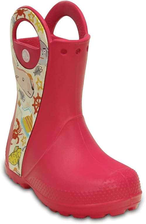 Crocs Kids Handle It Sea Life K Rain Boot, Raspberry, 1 M US